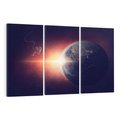 Obraz na płótnie 120x80 - Kosmiczne spotkanie: ziemia i słońce - kosmos, ziemia
