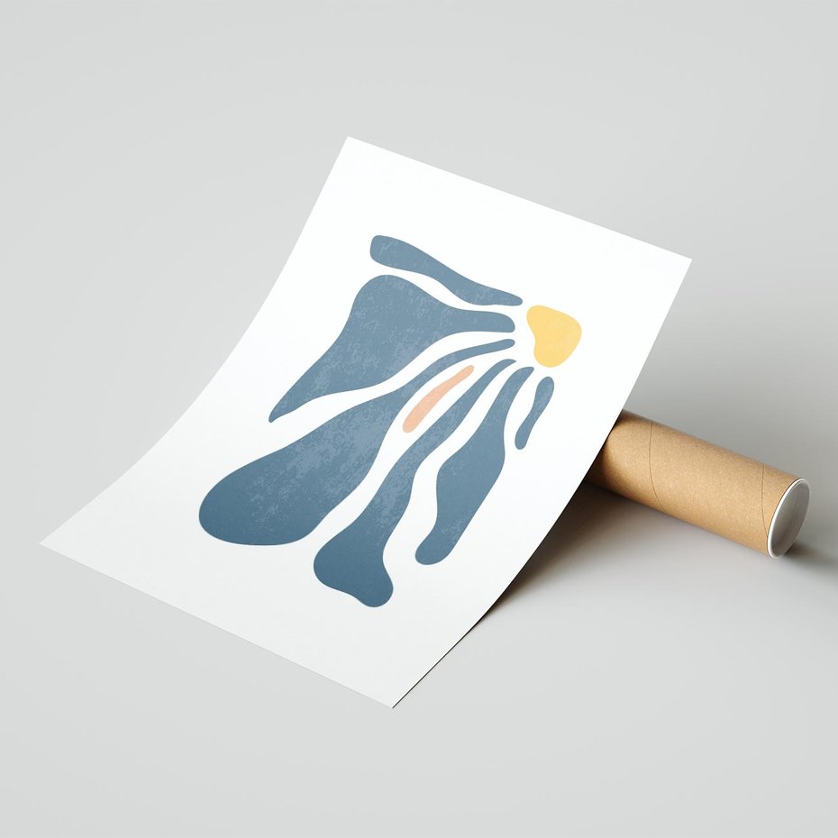 Plakat bez ramy 40x50 - Melodia Kolorowych Płatków - nowoczesna kwiatowa grafika, styl retro