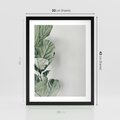 Plakat w ramie 30x40 - Minimalistyczna Harmonia: Zieleń Liści - zieone liście, kompozycja - rama czarna