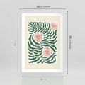 Plakat w ramie 50x70 - Migocące Wzory - abstrakcyjna kompozycja, paprocie - rama biała