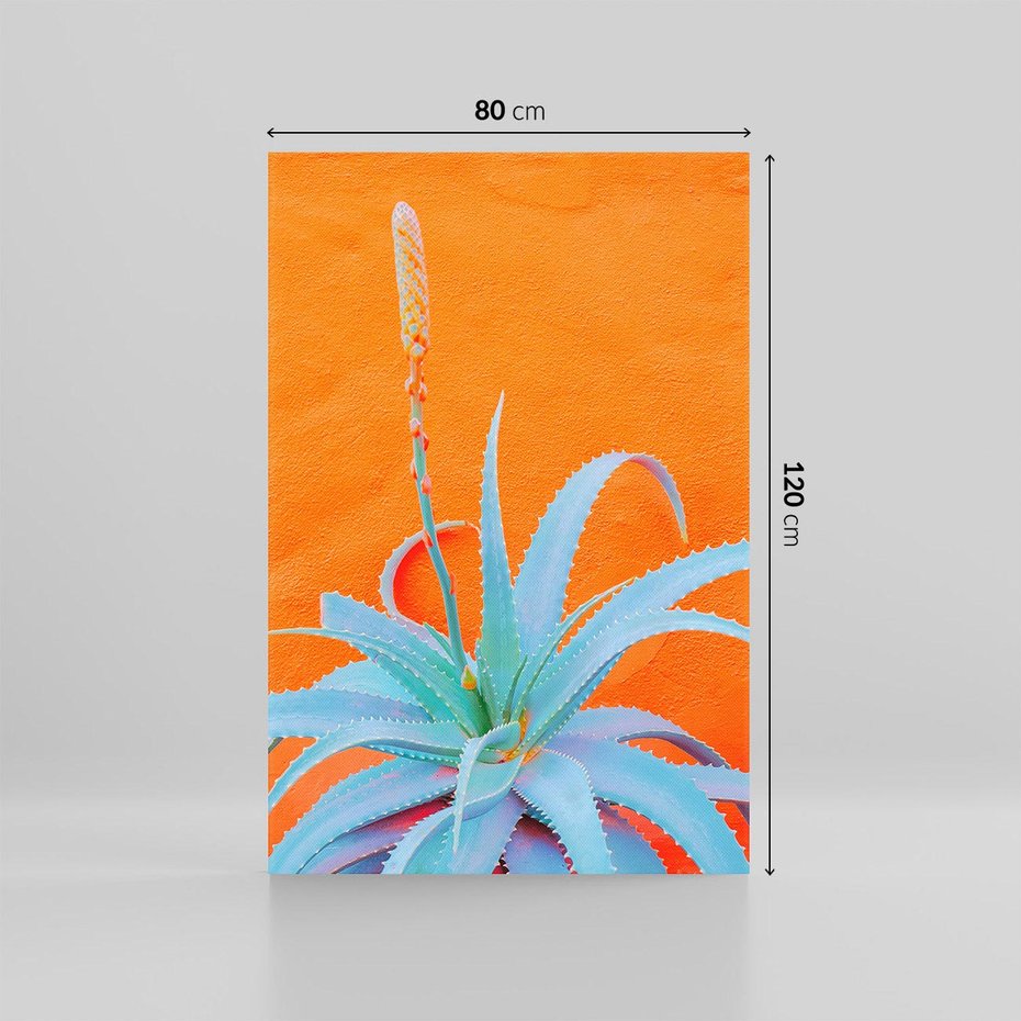 Obraz na płótnie 80x120 - Naturalna Harmonia - kaktusy, liście