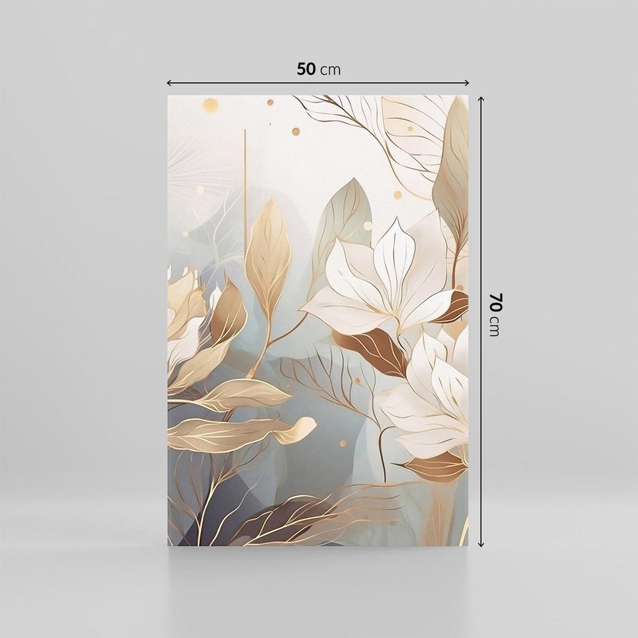 Obraz na płótnie 50x70 - Ekspresjonistyczny deszcz uczuć - grafika, złote kwiaty