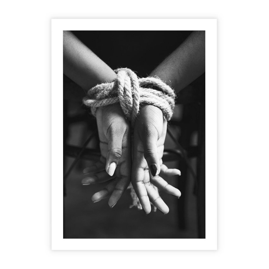 Plakat bez ramy 21x30 - Splątane Uczucia - czarno biała fotografia, artystyczna