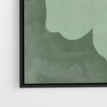 Obraz w ramie 70x100 - Kształty Zieleni - abstrakcyjny kształt, zielony plakat - rama czarna