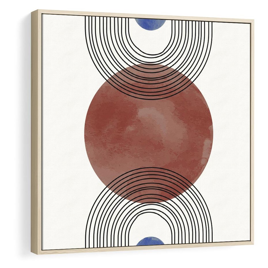 Obraz w ramie 50x50 - Księga Impulsów - nowoczesny plakat, styl midcentury - rama drewno
