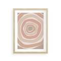 Plakat w ramie 30x40 - Roztopione Granice - abstakcyjne koła, delikatne odcienie beżu - rama drewno