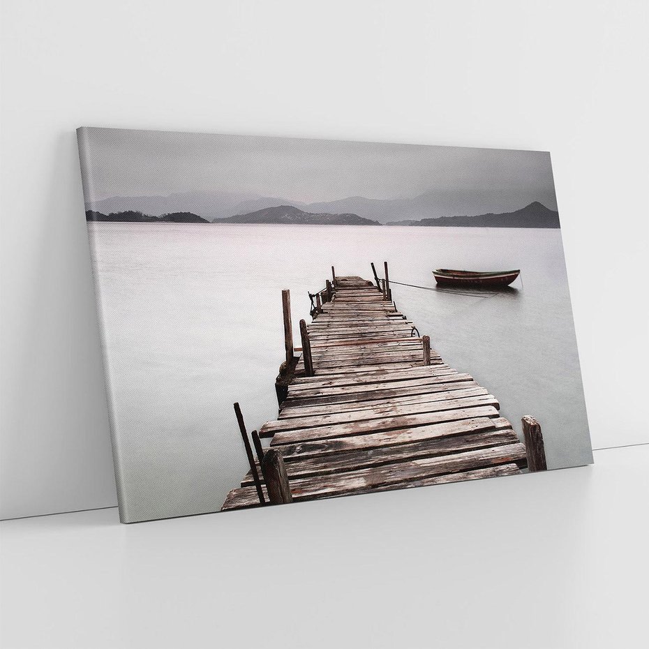 Obraz na płótnie 70x50 - Spokój nad Jeziorem - pomost, jezioro