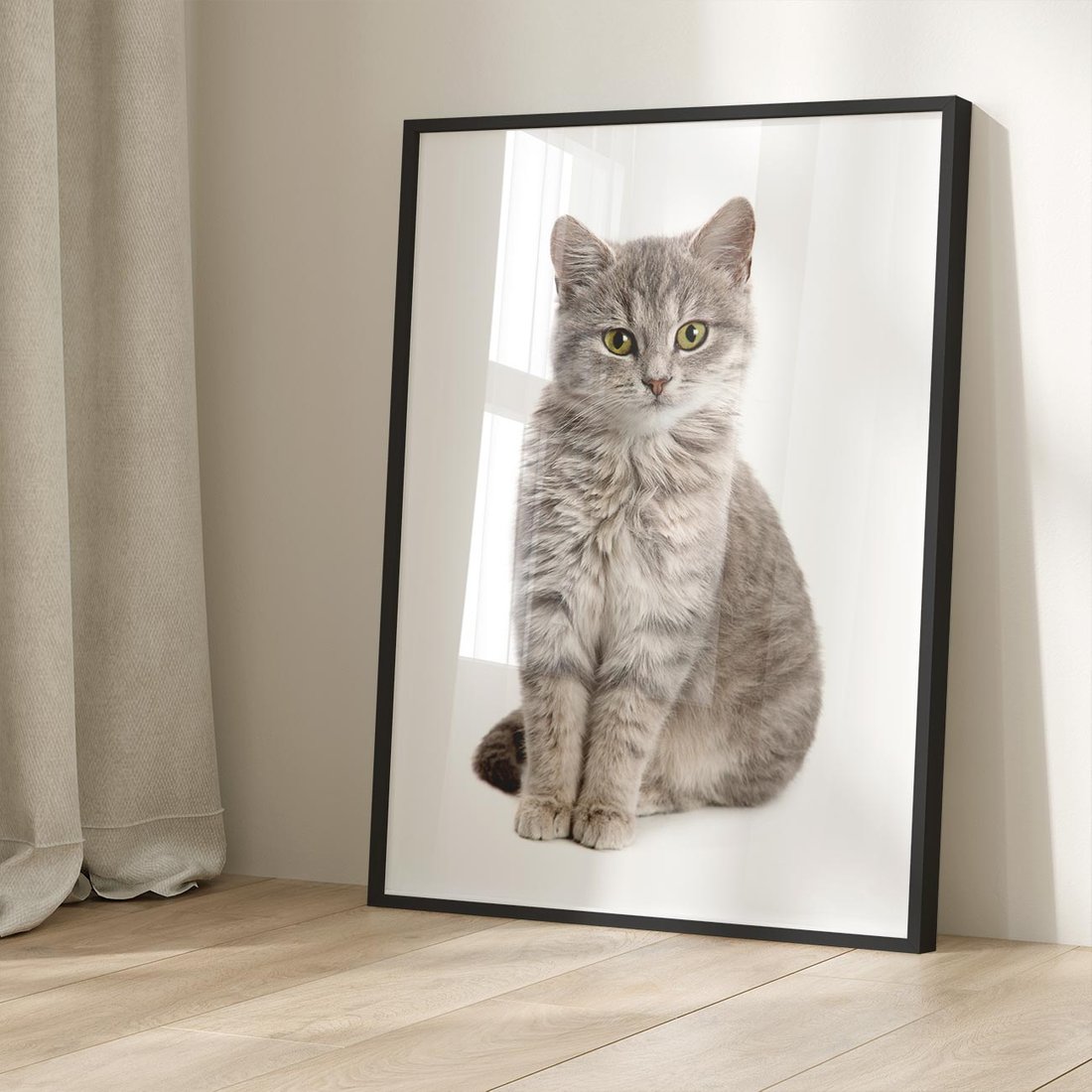 Plakat w ramie 40x50 - Kocie uroki na płótnie - kot, kotek - rama czarna