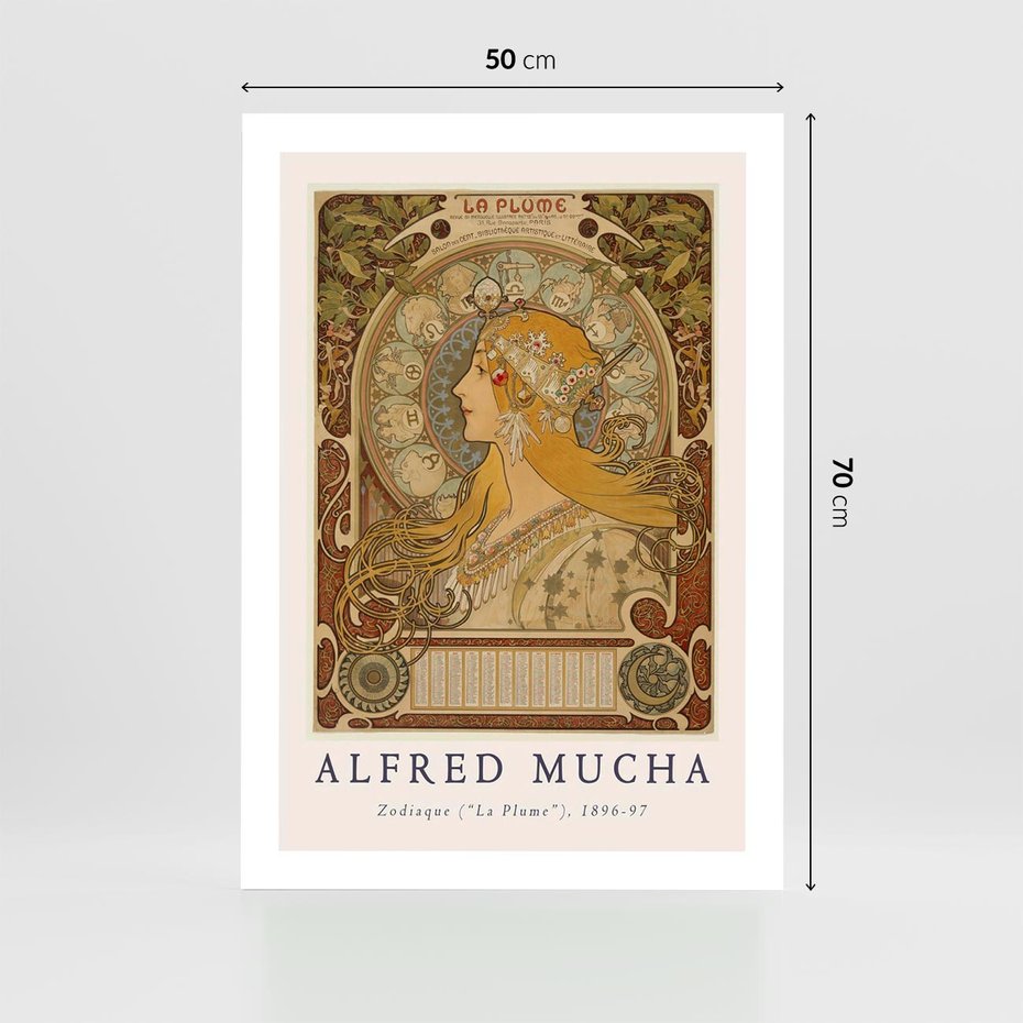 Plakat bez ramy 50x70 - Mucha: Reprodukcja i Typografia na Plakacie - reprodukcja, alfons mucha