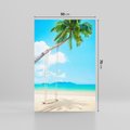 Obraz na płótnie 50x70 - Hawajska palma i huśtawka na plaży - palma, huśtawka