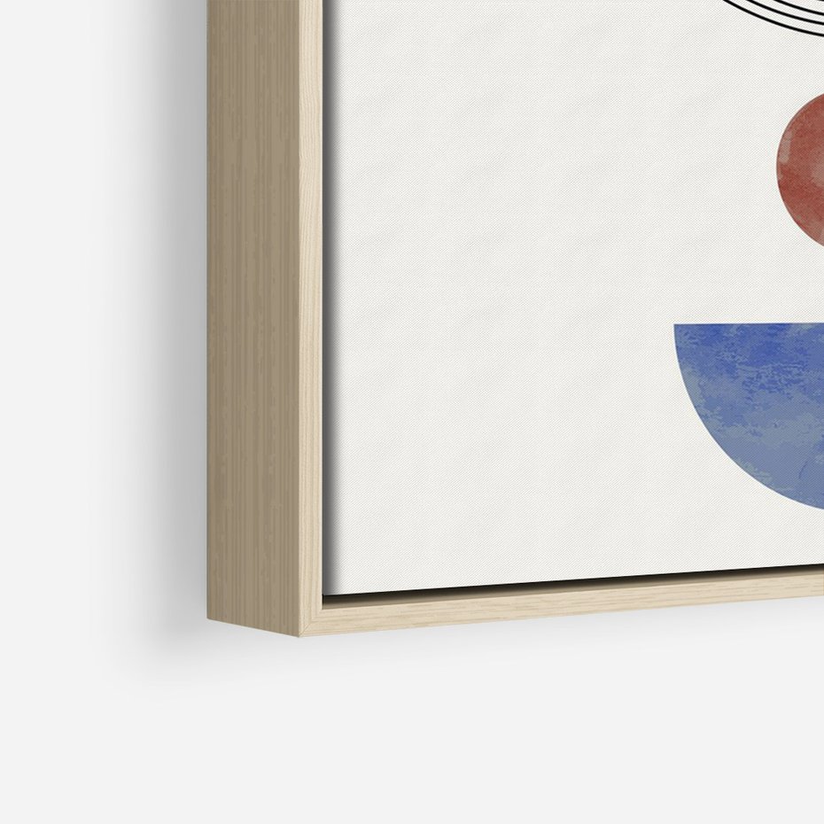 Obraz w ramie 80x120 - Rozplątane Wibracje - nowoczesny plakat, styl midcentury - rama drewno