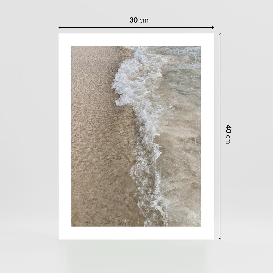 Plakat bez ramy 30x40 - Fale Morza na Piasku - plaża, morze
