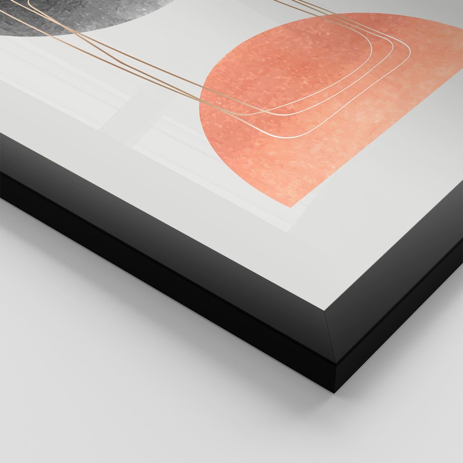 Zestaw obrazy w ramie 50x70 galeria - Akwarela, geometryczne, plamy - rama czarna