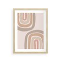 Plakat w ramie 30x40 - Migotliwe Tęczowe Przestrzenie - abstakcyjne tęcze, delikatne odcienie beżu - rama drewno