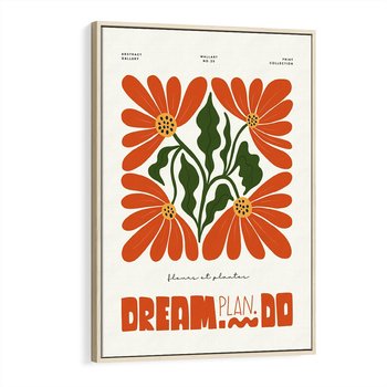 Obraz w ramie 50x70 - Księga Abstrakcji - sztuka nowoczesna, kolorowe kwiaty - rama drewno