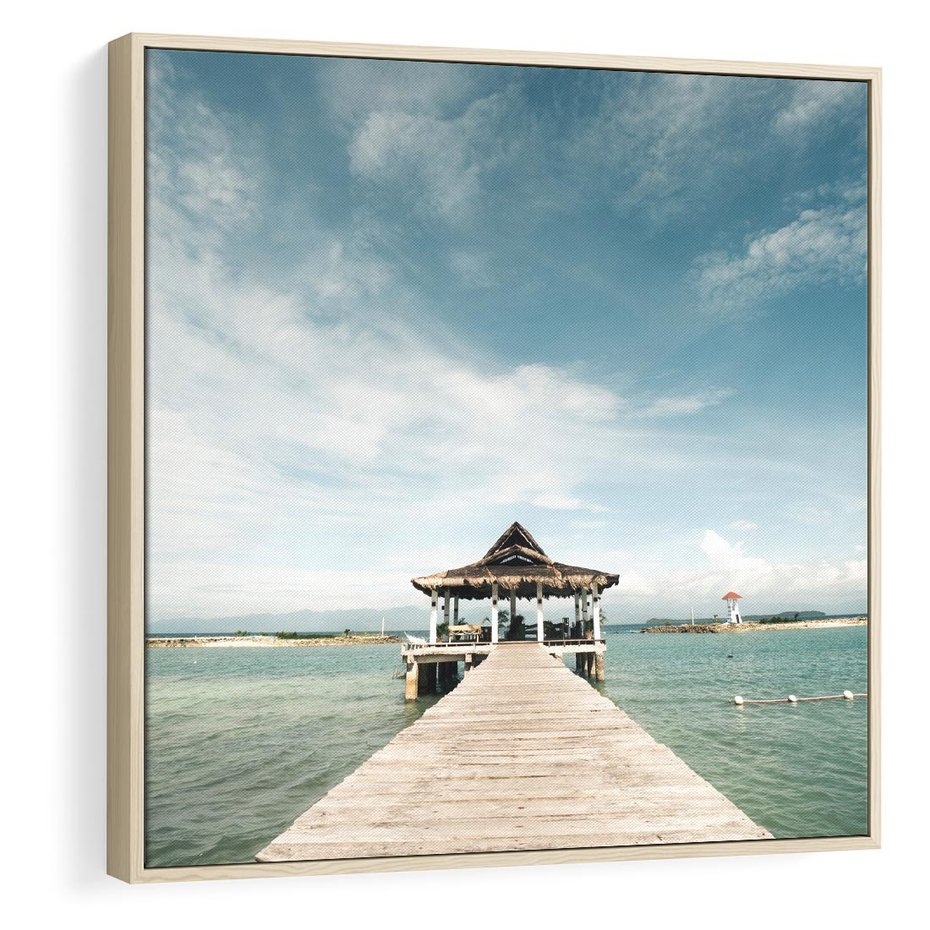 Obraz w ramie 50x50 - Magia Morza i Piękno Plaży - Hawaje, morze - rama drewno