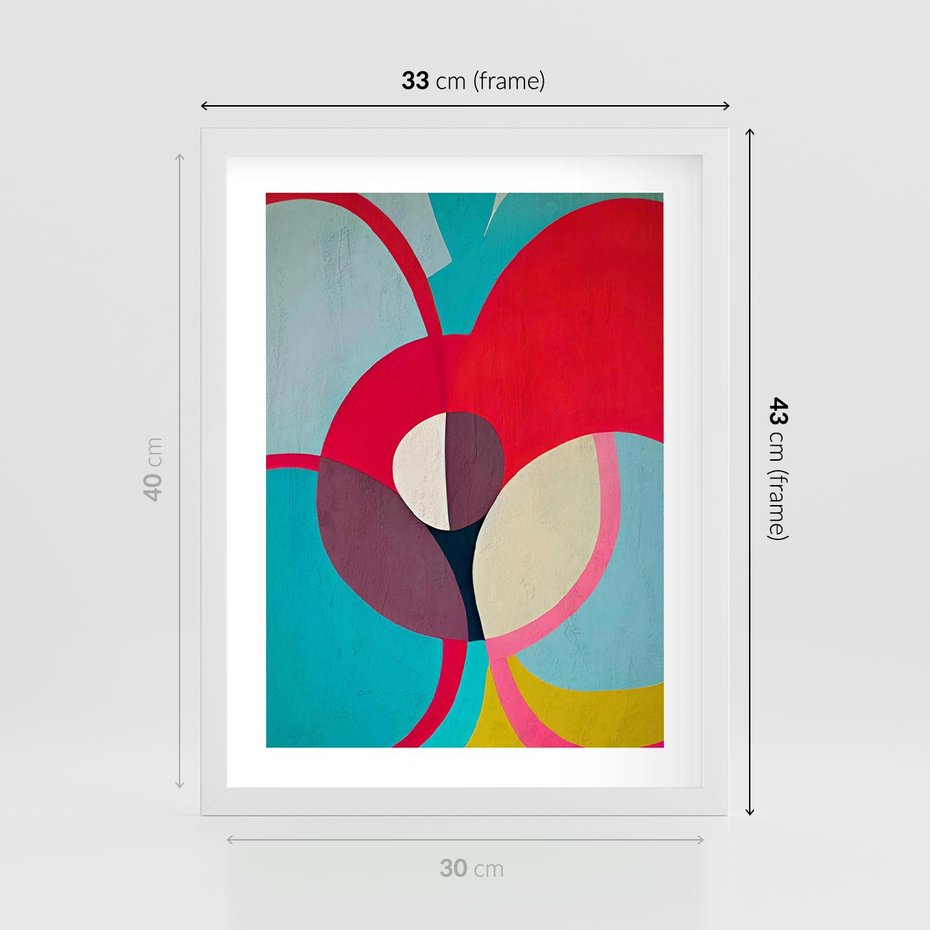 Plakat w ramie 30x40 - Kolorowe Odsłony Inspiracji - abstrakcyjny obraz, olejny - rama biała