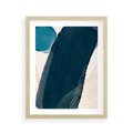 Plakat w ramie 40x50 - Nocne Widzenia - abstrakcyjna granatowa plama, akwarela - rama drewno