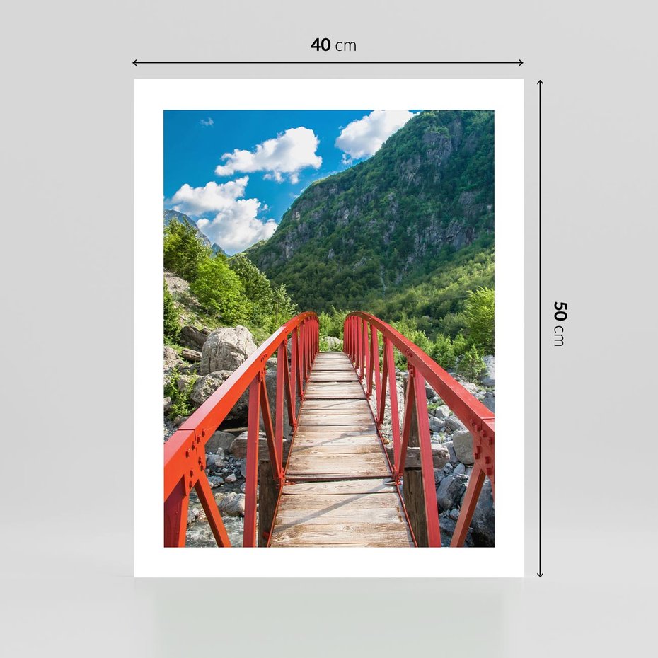 Plakat bez ramy 40x50 - Most do przygody - góry, most