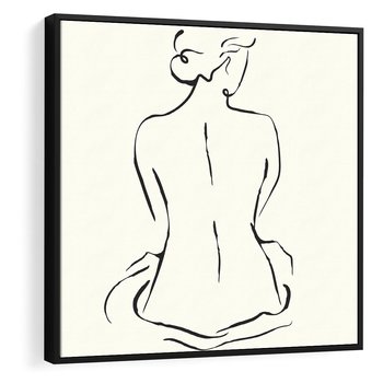Obraz w ramie 50x50 - Migotliwa Symfonia - kobieta akt, minimalizm - rama czarna