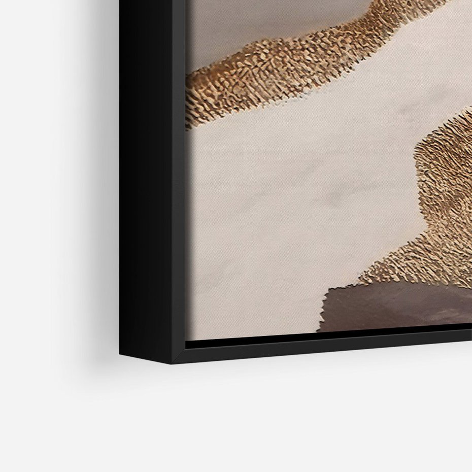 Obraz w ramie 50x70 - Płynne Fale - abstrakcja, neutralne kolory - rama czarna