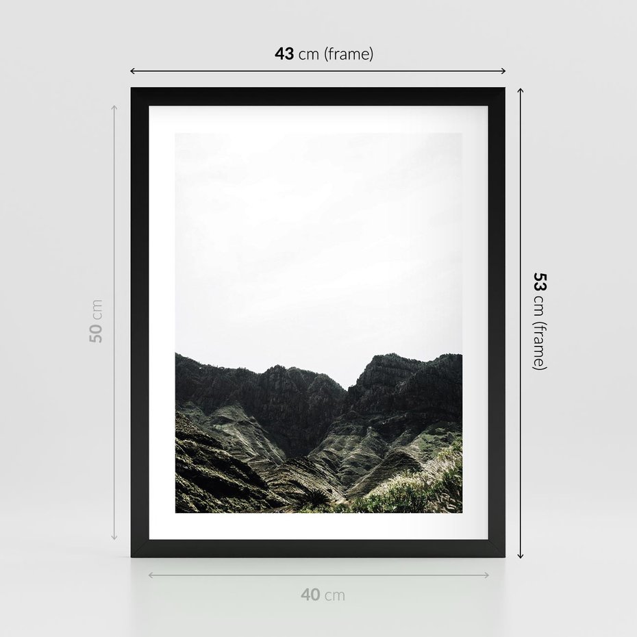 Plakat w ramie 40x50 - Górska Potęga - górski krajobraz, góry - rama czarna