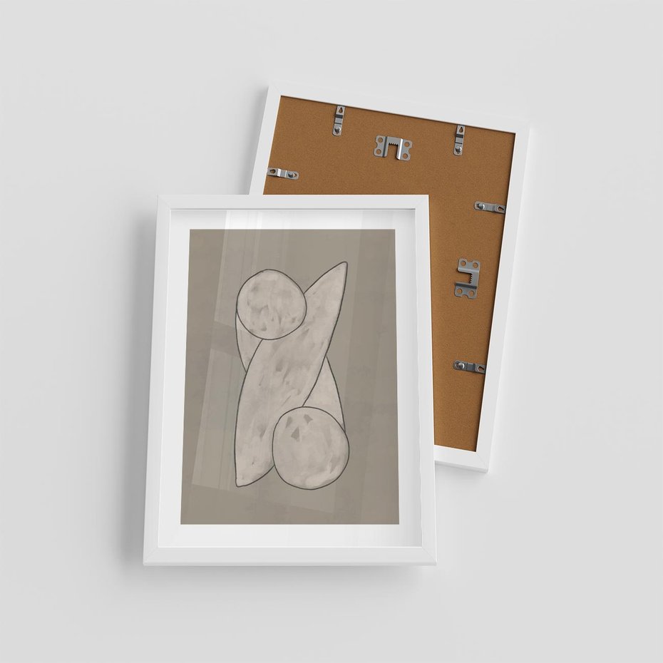 Plakat w ramie 30x40 - Zaklęte Anomalie - nowoczesna geometryczna sztuka, loftowe wnętrze - rama biała