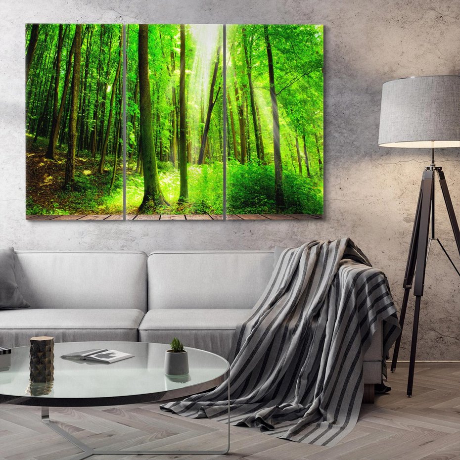 Obraz na płótnie 120x80 - Spacer po urokliwej dróżce w lesie - las, dróżka