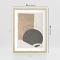 Plakat w ramie 30x40 - Geometryczna Elegancja: One Line - geometria, nowoczesna sztuka - rama drewno