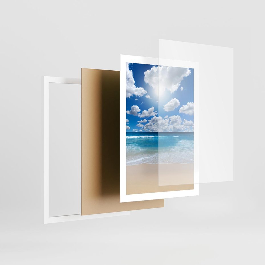 Plakat w ramie 50x70 - Wakacyjna plaża - plaża, wakacje - rama biała