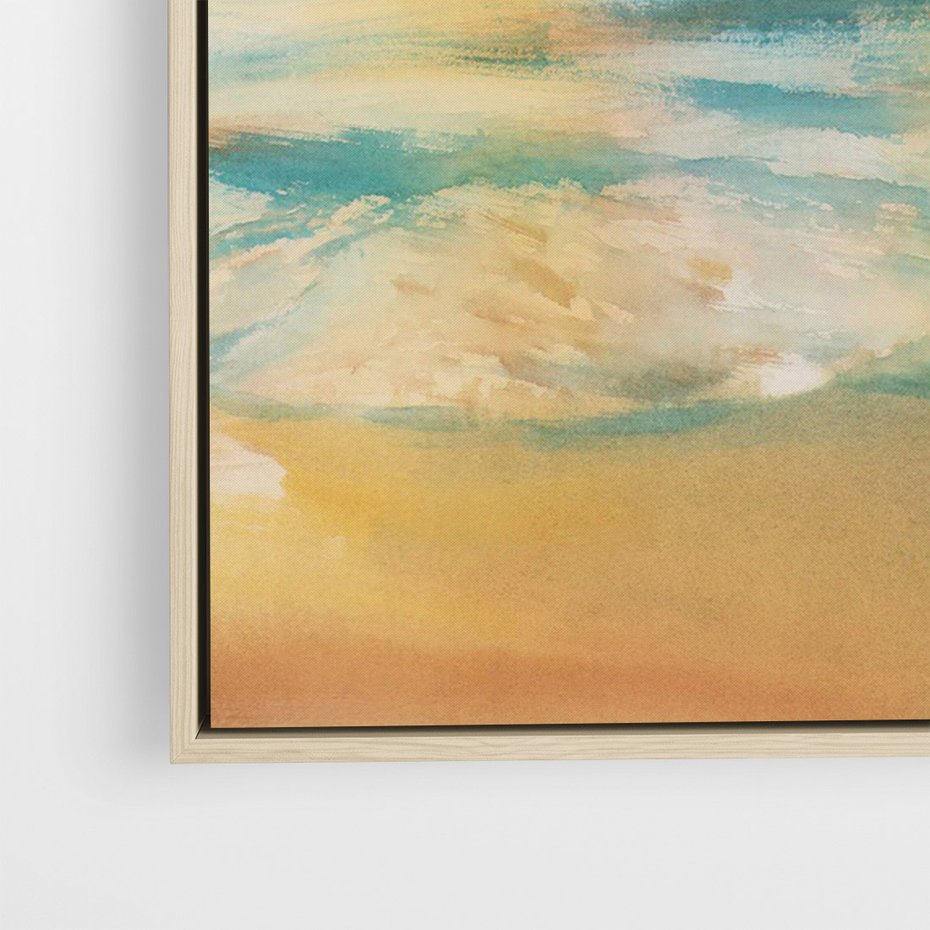 Obraz w ramie 70x100 - Objawienie Fioletowego Świtu - fioletowy wschód słońca, słońce wschodzi nad morzem - rama drewno