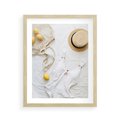 Plakat w ramie 40x50 - Moda na Wakacje: Cytrynowy Urok - kompozycja letnia, fashion - rama drewno