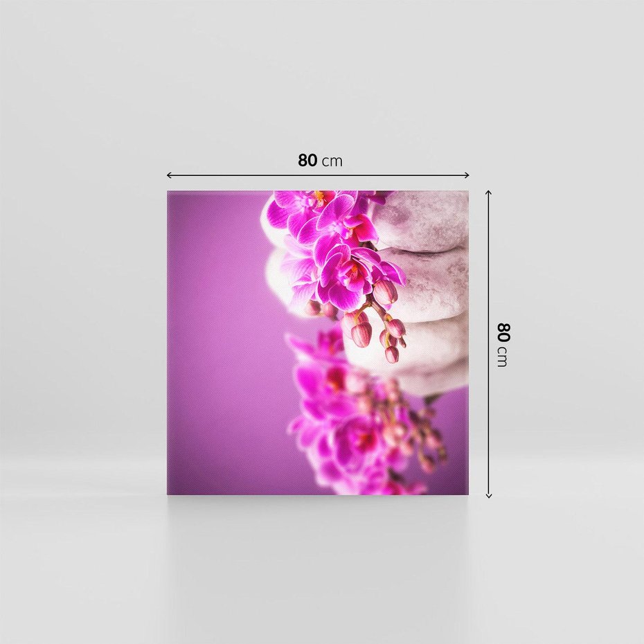 Obraz na płótnie 80x80 - Relaksująca orchidea w spa - spa, orchidea