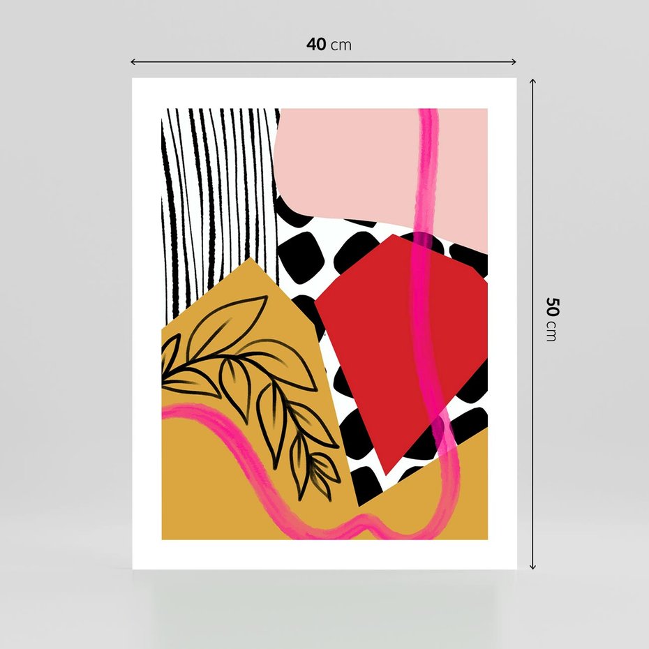 Plakat bez ramy 40x50 - Wnętrza Form - abstrakcyjna kompozycja, różne tekstury