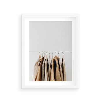 Plakat w ramie 50x70 - Boho Elegancja - boho kobiece zdjęcie, wieszak - rama biała