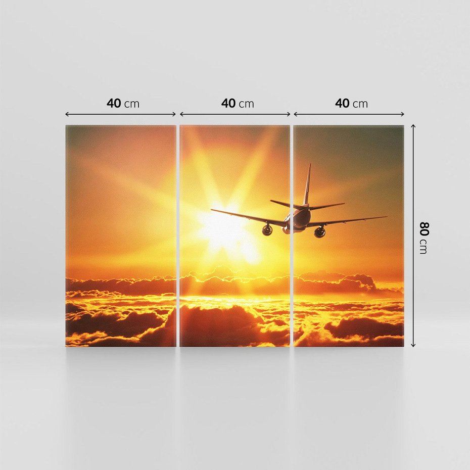 Obraz na płótnie 120x80 - Wolność podróży - samolot, słońce