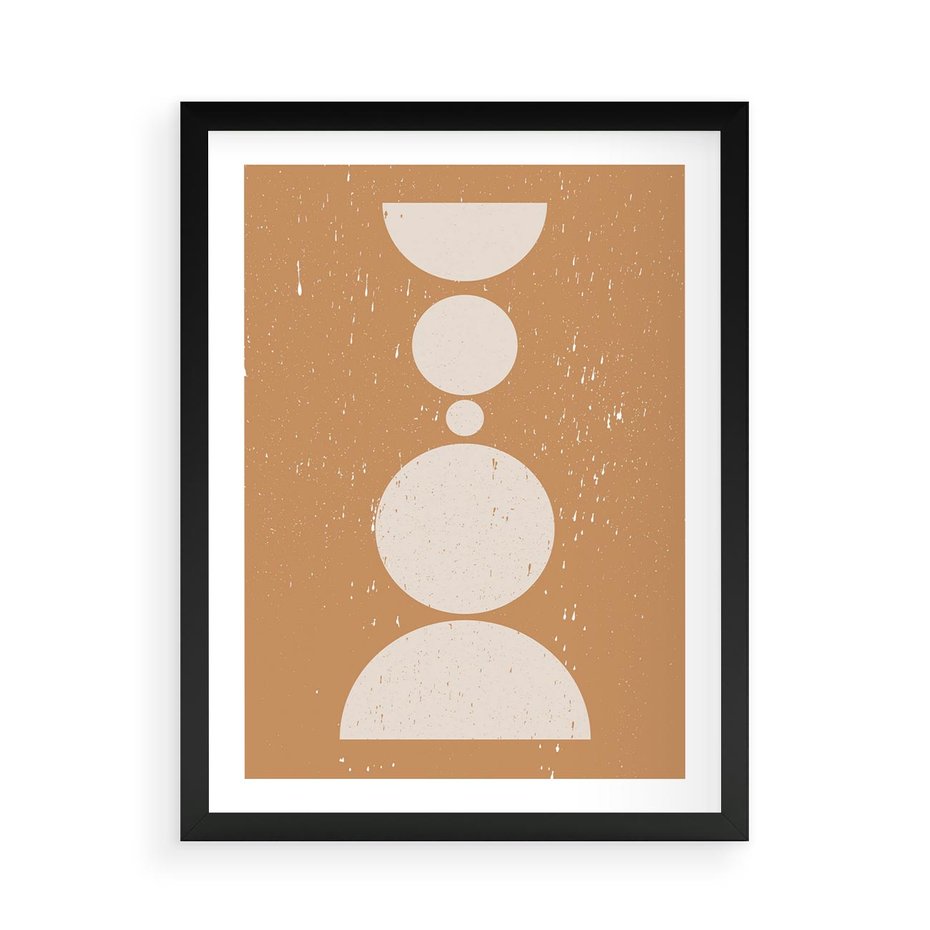 Plakat w ramie 50x70 - Podróżne Echa - mid century styl, nowoczesna grafika - rama czarna