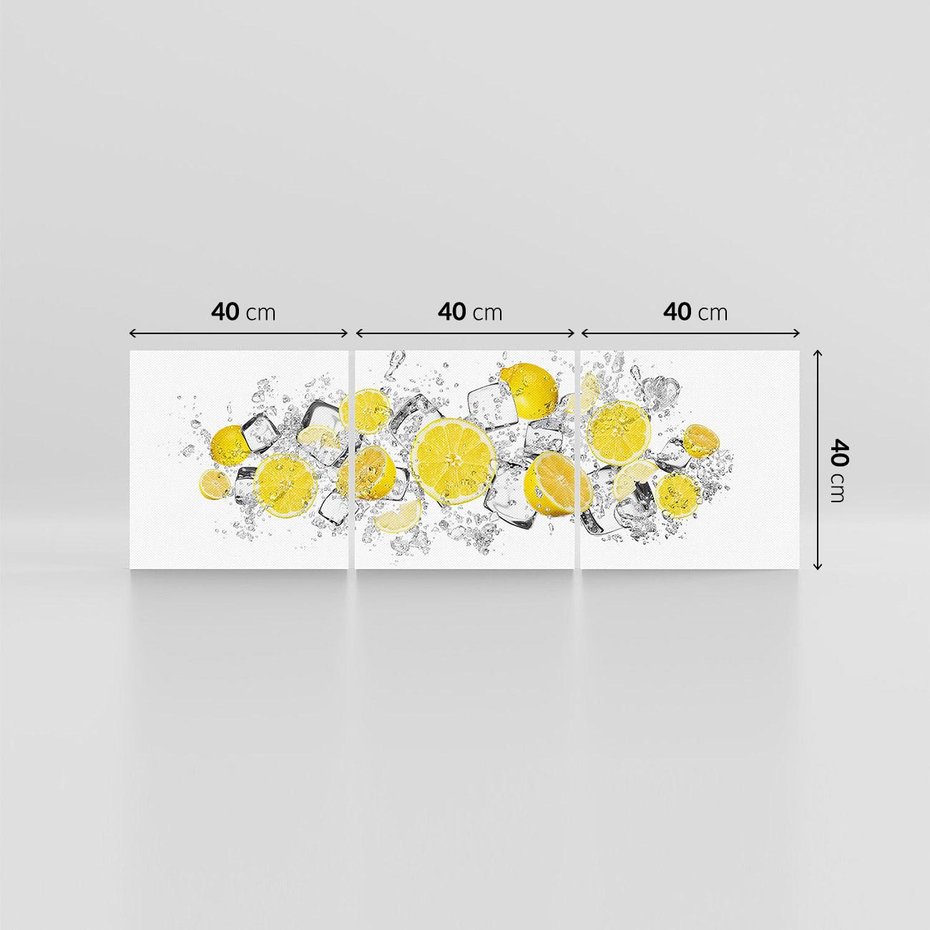 Obraz na płótnie 120x40 - Odkryj świeżość - lód, cytryny