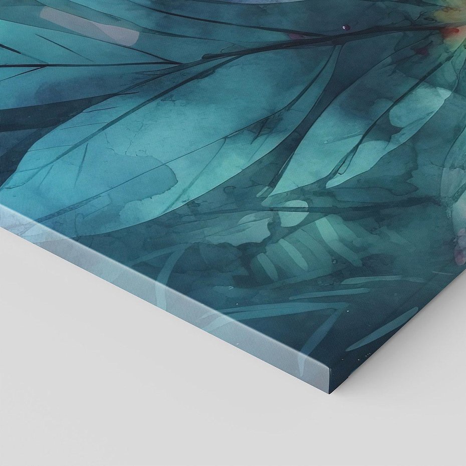 Obraz na płótnie 150x50 - Subtelne Zielone - pastelowe zielone liście, róż