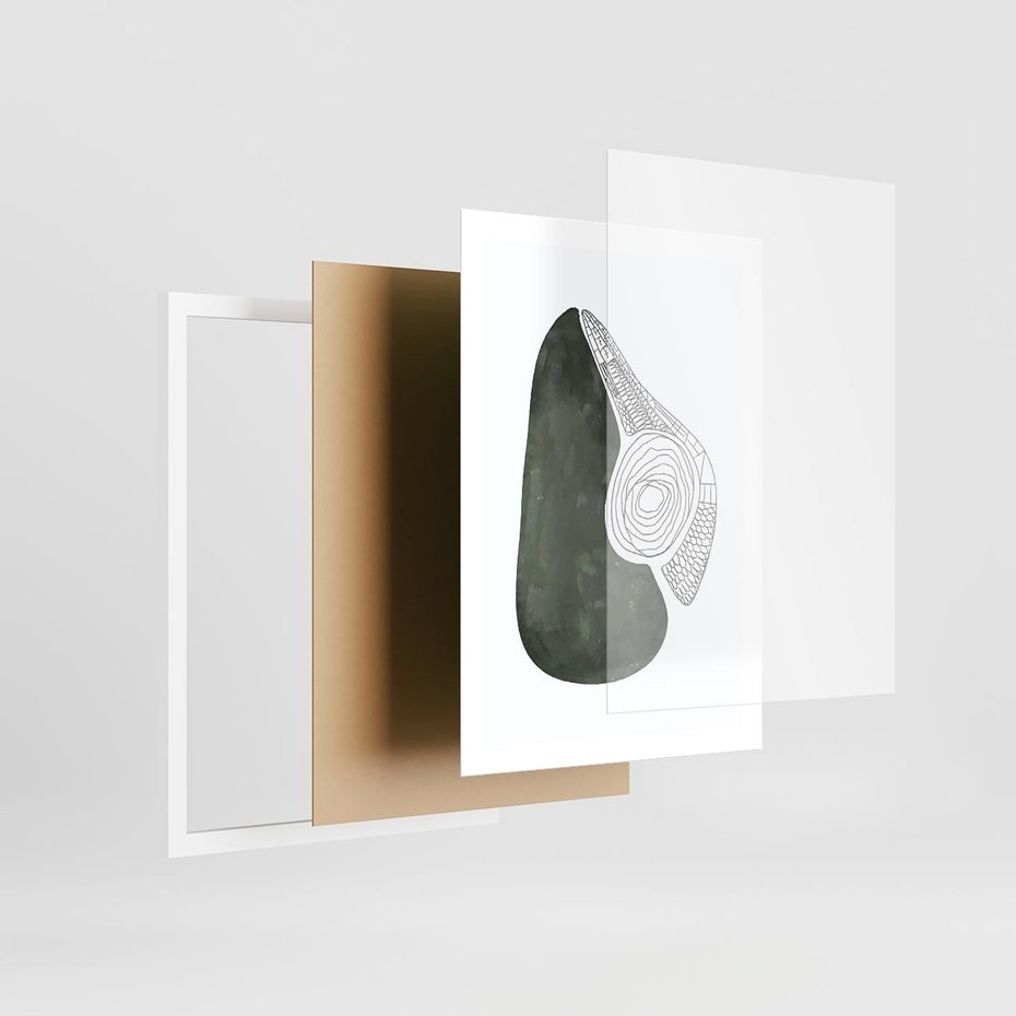 Plakat w ramie 50x70 - Owocowe Boho Inspiracje - minimalistyczny plakat, gruszka - rama biała