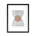 Plakat w ramie 50x70 - Przenikające Widzenia - półkola, koło - rama czarna