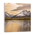 Obraz na płótnie 70x70 - Harmonia natury - góry, jezioro