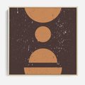 Obraz w ramie 80x80 - Impulsy Przestrzeni - mid century styl, nowoczesna grafika - rama drewno