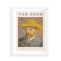 Plakat w ramie 50x70 - Autoportret van Gogha - van gogh, autoportret - rama biała