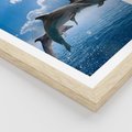 Plakat w ramie 40x50 - Spotkanie z naturą - morze, delfiny - rama drewno