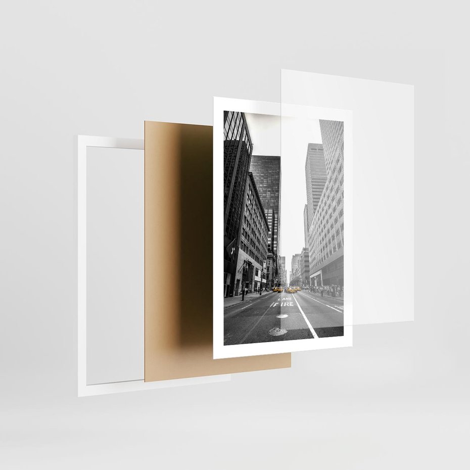 Plakat w ramie 50x70 - Ulica Nowego Jorku - ulica, Nowy Jork - rama biała