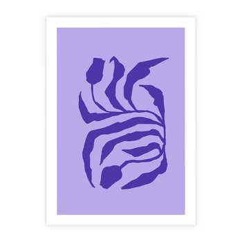 Plakat bez ramy 50x70 - Boho Sztuka Wolności - kwiaty, energetyczne fioletowe tło