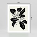 Plakat bez ramy 40x50 - Spojrzenie w kształty kwiatów - kwiaty magnolii, minimalizm
