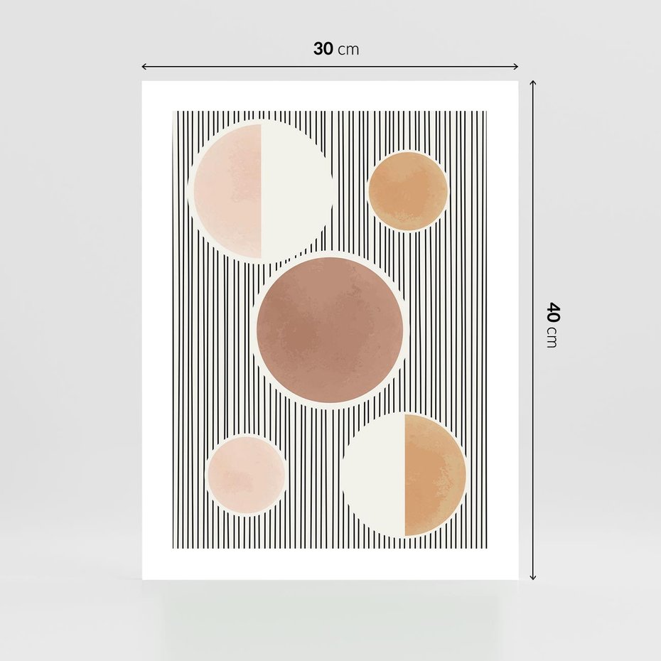 Plakat bez ramy 30x40 - Rozplątane Granice - abstrakacyjna nowoczesna sztuka, koła okręgi