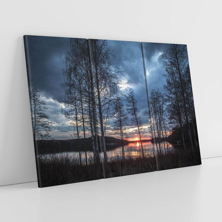 Obraz na płótnie 120x80 - Zachód słońca nad jeziorem - zachód, słońca